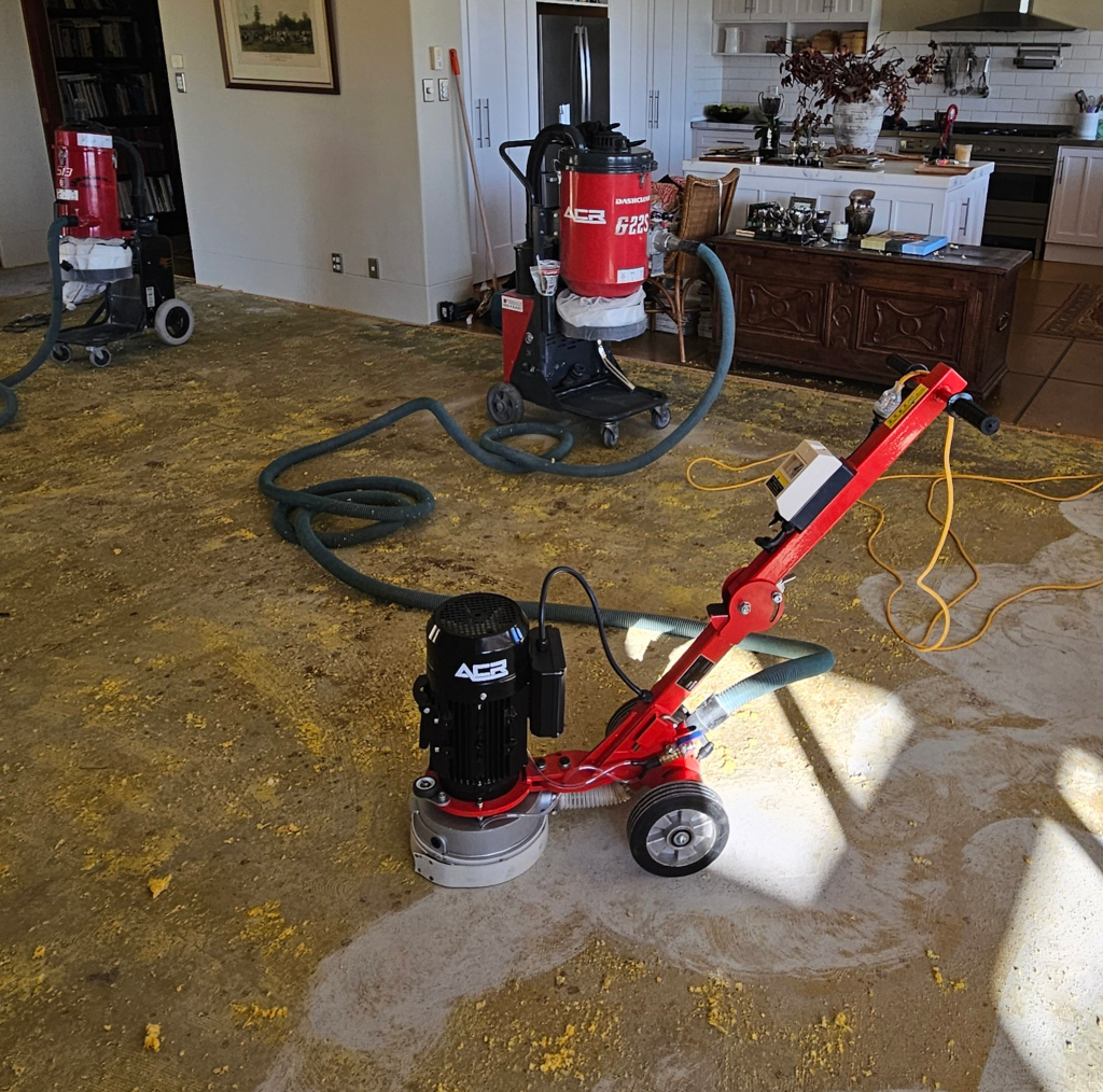 Laminate flooring installation progress